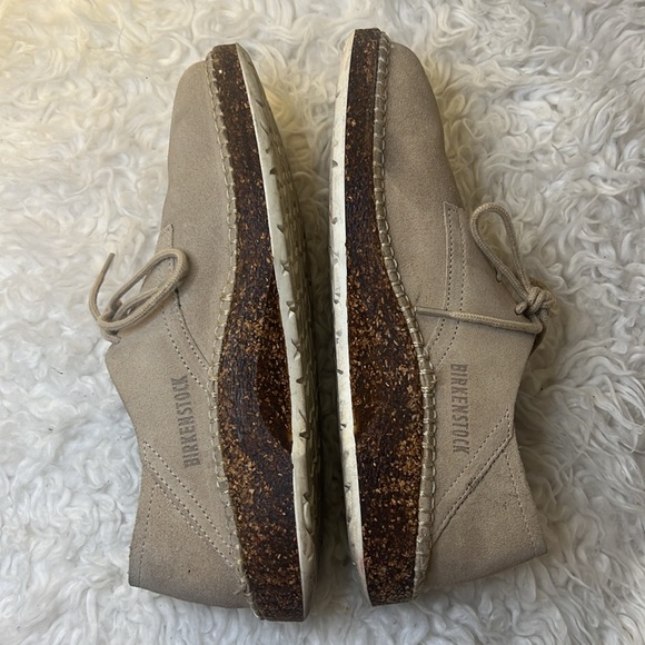 Beige Suede Women's Oxford Shoes - Picture 5 of 10